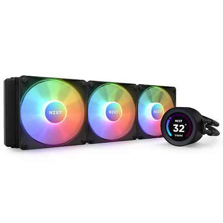 Water Cooler NZXT - Kraken Elite 360 RGB Black - RGB, Painel de Display TFT-LCD, compatível com o software NZXT CAM, 360mm