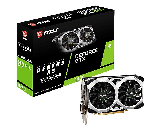 Placa de Video MSI - GeForce GTX 1650 Ventus XS OCV1 - 4GB, GDDR6, G-SYNC, PCIe 3.0, 128-bit