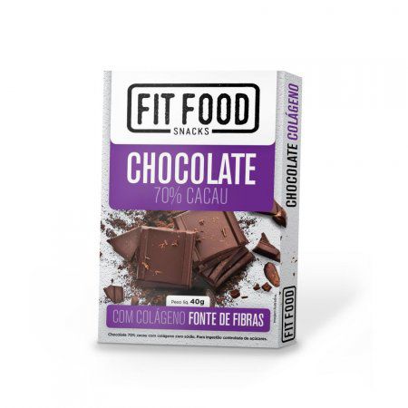 Chocolate 70% Colágeno  40g  -  Fit Food