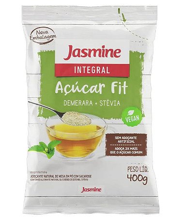Açúcar Fit (demerara + Stévia)  400g  - Jasmine