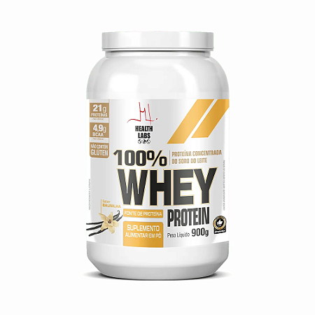 100% Whey Protein baunilha Healt Labs 900g