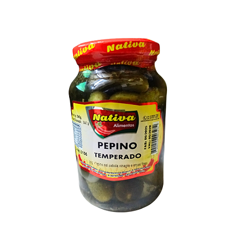 Conserva Pepino inteiro temperada Nativa 540g