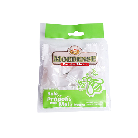 Bala de própolis e menta Moedense PC 10 unidades