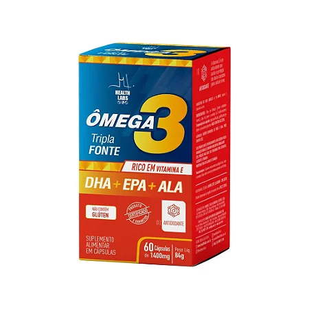 Omega tripla fonte 60 cápsula Health Labs
