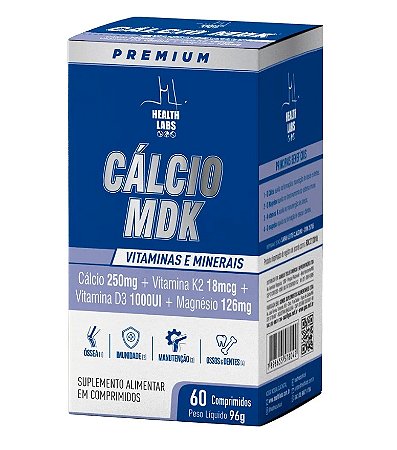 Cálcio MDK 60 Comprimidos Health Labs