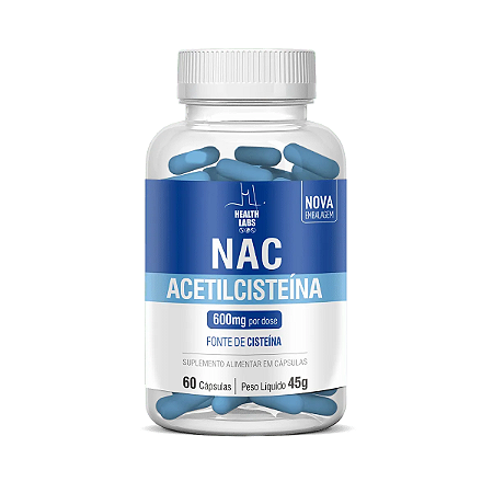 Nac Acetilcisteina 600mg na dose 60 cápsula Health Labs
