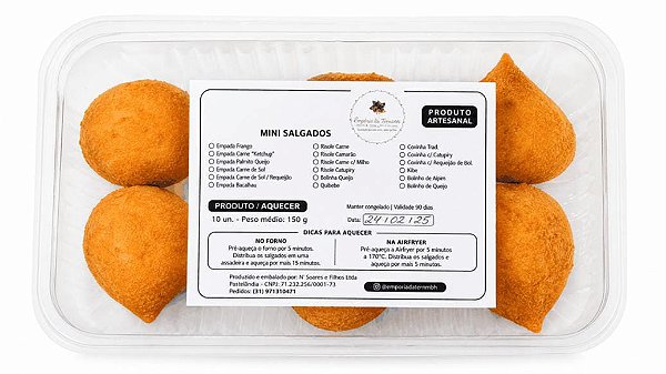 Mini coxinha de frango 10 un