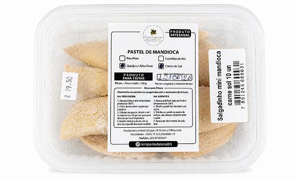 Mini pastel de mandioca carne sol 10 un