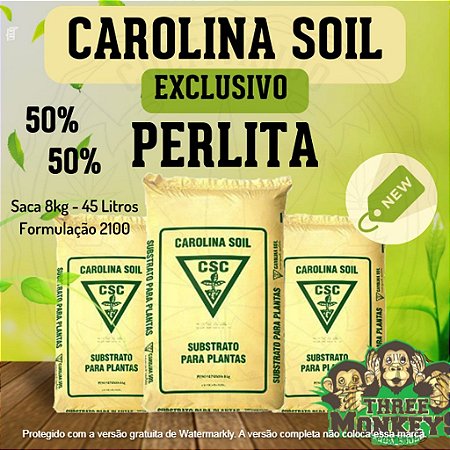 Substrato Carolina Soil 50% Turfa e 50% Perlita 45 L (8 kg)