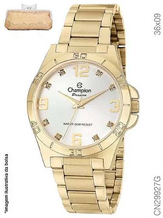 Relógio Champion  CN29927G Caixa e Pulseira Dourada.