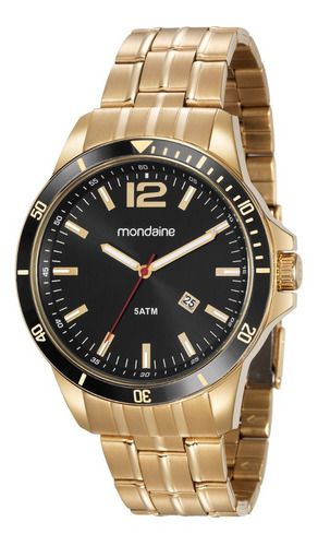 Relógio Mondaine Masculino Redondo Dourado 78757gpmvda2