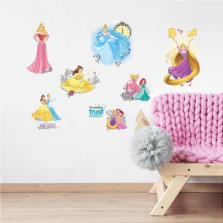 Adesivo Decorativo de Parede Princesas Disney Mini