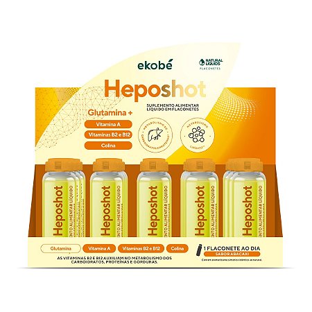 Hepo Shot Ekobé Glutamina Abacaxi Caixa 15 Flaconetes 20ml