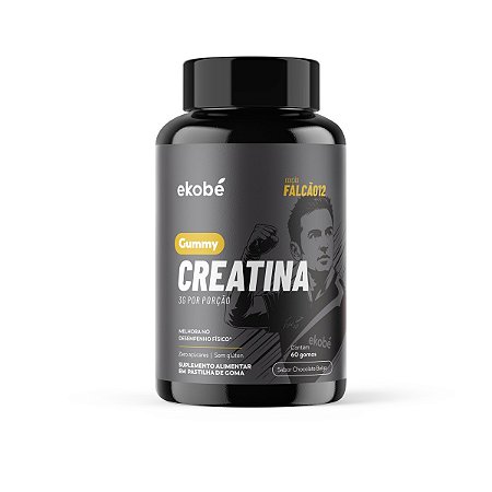Creatina em Gomas Ekobé Chocolate Belga Falcão 60 Gomas