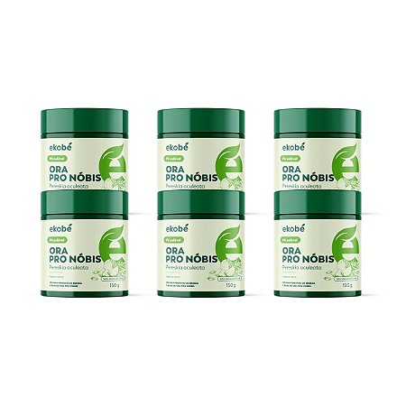 Kit 6 Ora Pro Nóbis em Pó Ekobé Vegano Abacaxi com Hortelã 150g