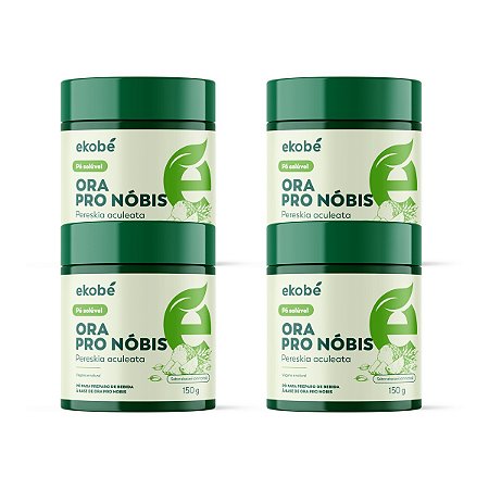 Kit 4 Ora Pro Nóbis em Pó Ekobé Vegano Abacaxi com Hortelã 150g