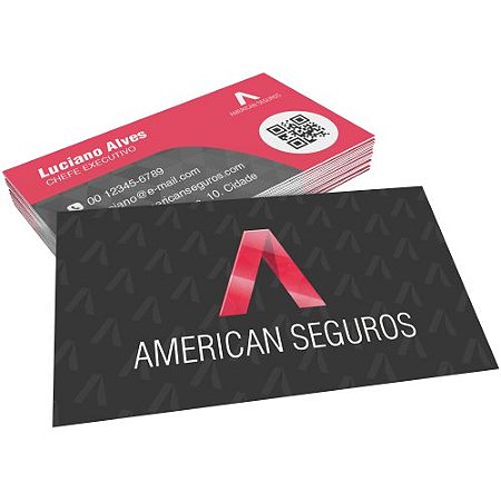500UNID CARTOES DE VISITA COUCHE 300G LAM FOSCA E VERNIZ LOCALIZADO FRENTE E VERSO - 4X4