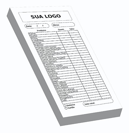 1000 UNID COMANDAS APERGAMINHADO 63G 100X210MM - IMPRESSÃO OFFSET 1X0