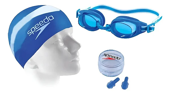 Kit Natação Speedo Swim Óculos+Protetor De Ouvido+Touca
