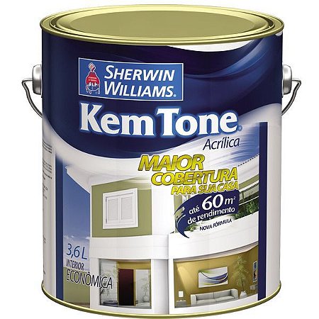 Tinta acrílica 3.6lt econômica fosco Kem Tone Sherwin Williams