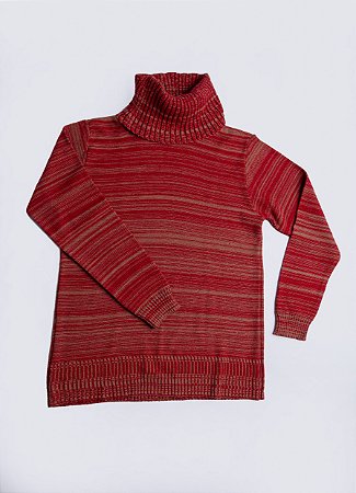 Blusa mesclada gola alta