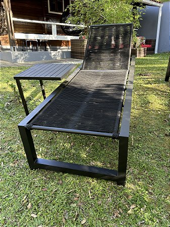Espreguiçadeira de piscina em corda náutica 1/uni. + Mesa lateral by DeckDecor