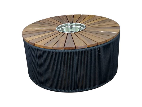 Mesa de centro redonda em corda náutica 90cm by DeckDecor.