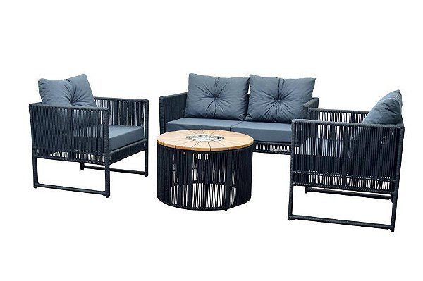 Conjunto de Sofá Bahia com Champanheira em Madeira Cumaru by DeckDecor