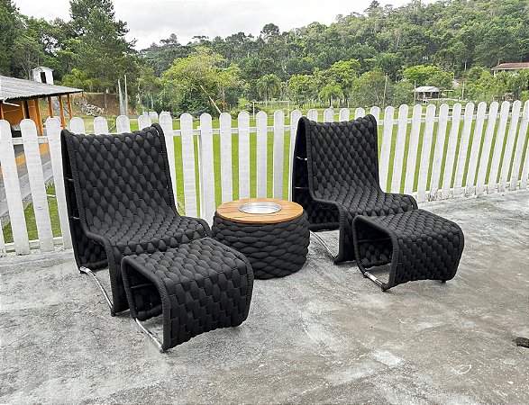 Kit de poltronas Rennes em tricô náutico by DeckDecor