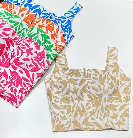 Cropped plus size - folha