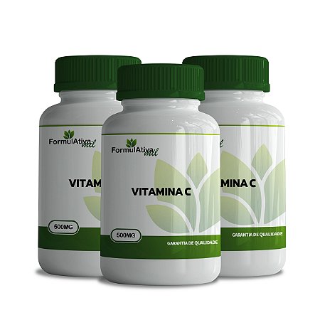 KIT 3 FRASCOS DE VITAMINA C 500MG (60 Cápsulas cada) - Fórmulativa Mil