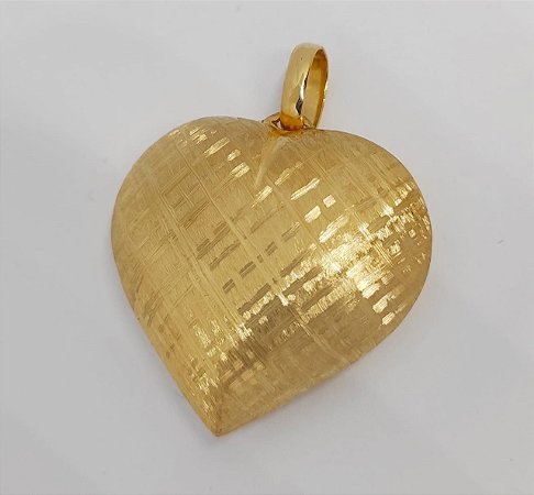 Pingente coração de ouro amarelo 18k