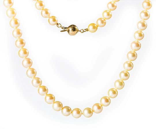 Colar de Pérolas com Ouro Amarelo 18k