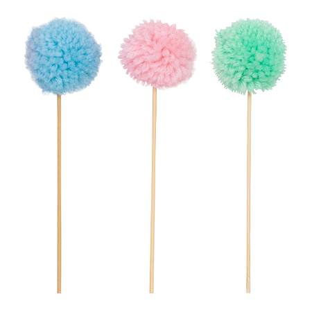 Topo de Bolo - Trio Pompom Candy