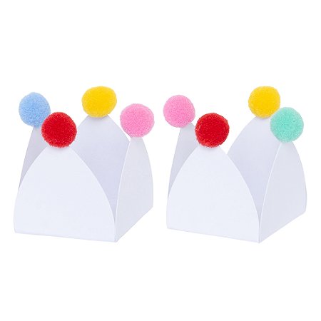 Branco Multicolorido Sortido - Forminha de doce Pompom (20und)
