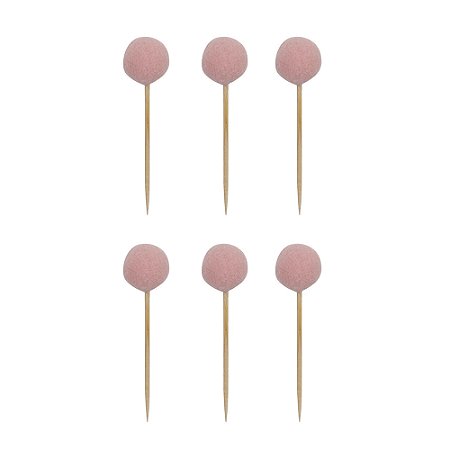 Rosa Flamingo - Topper Pompom (6 und)