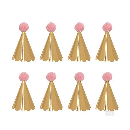 Dourado e rosa - Mini Chapeuzinho (08 und)