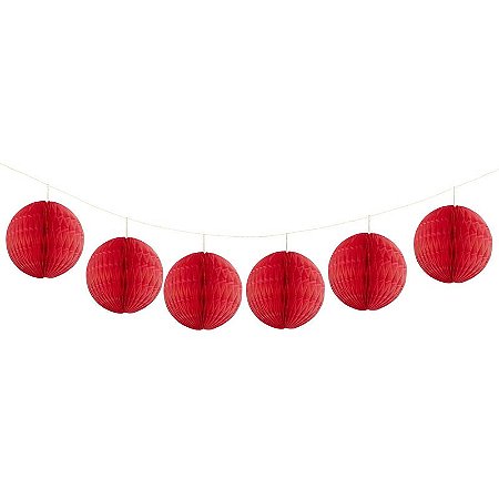 Vermelho Cereja - Guirlanda Mini Globo