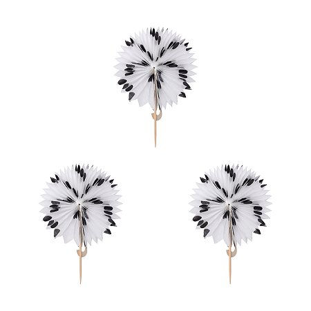 Poa Preto e Branco - Mini Leque Topper