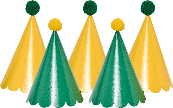 Verde e Amarelo Copa - Chapeuzinho Pompom (5 und)