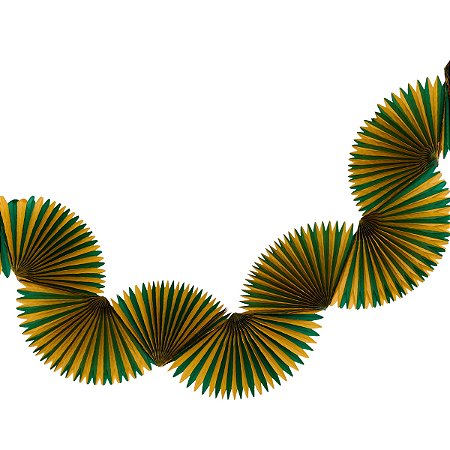 Verde e Amarelo Listra Copa - Guirlanda Leque