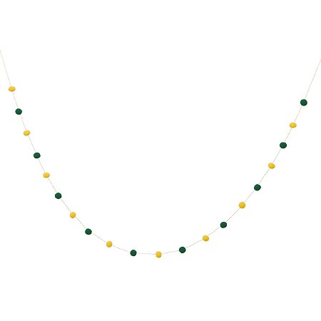 Verde e Amarelo Copa - Guirlanda Mini Pompom