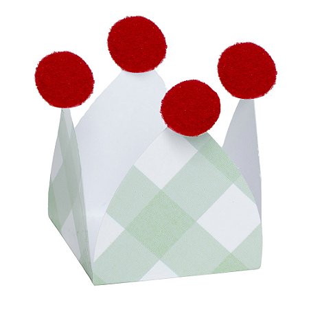 Xadrez Verde Cereja - Forminha de doce Pompom (20und)