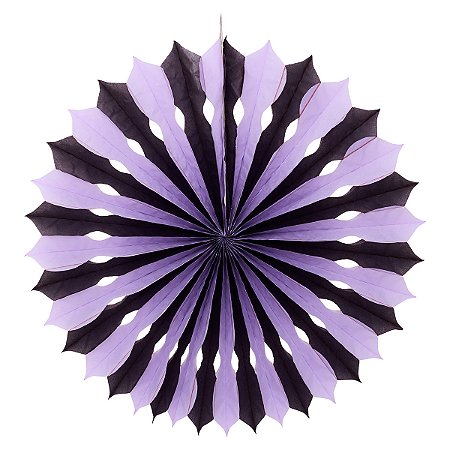 Lilas e Preto Listra - Leque
