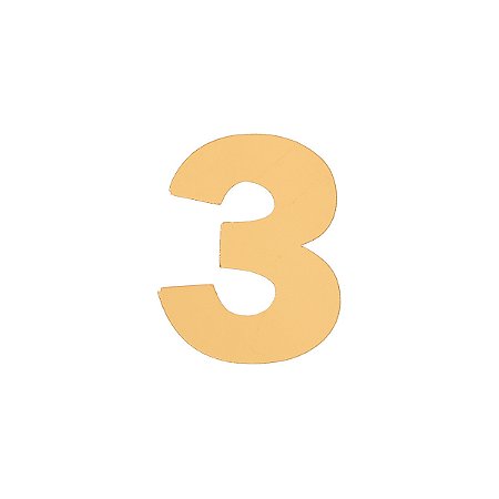Aplique Número 3 - Dourado