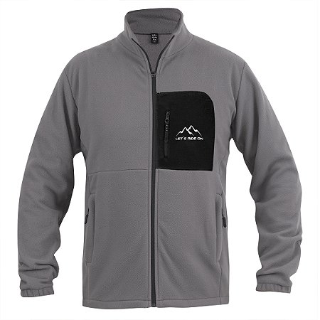 Jaqueta zíper gola em Fleece MONTANHAS