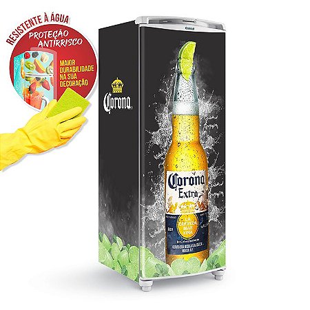 Adesivo Envelopamento de Geladeira Cerveja Corona Limão - Kolei