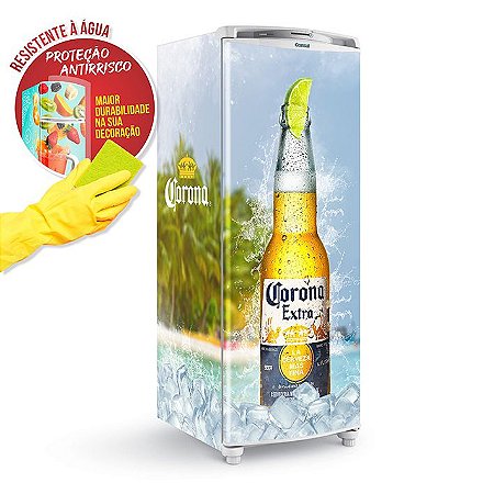 Adesivo Envelopamento de Geladeira Cerveja Corona Praia 01 - Kolei