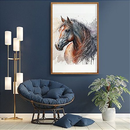 Busto Cavalo em Aquarela