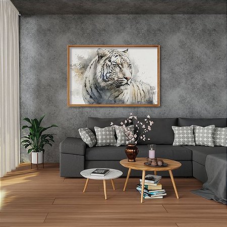 Tigre Branco em Aquarela